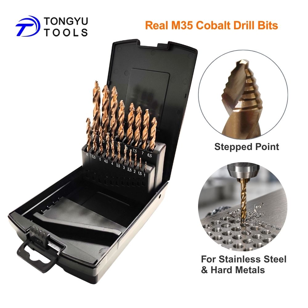 Power Tools Kobalt - M35 Cobalt Drill Bit Set Stepped