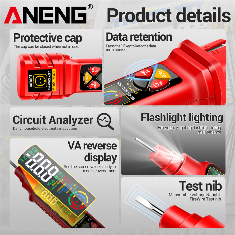 Socket Power Tester ANENG VD80 - Power Tools Voltage recensione e prezzo