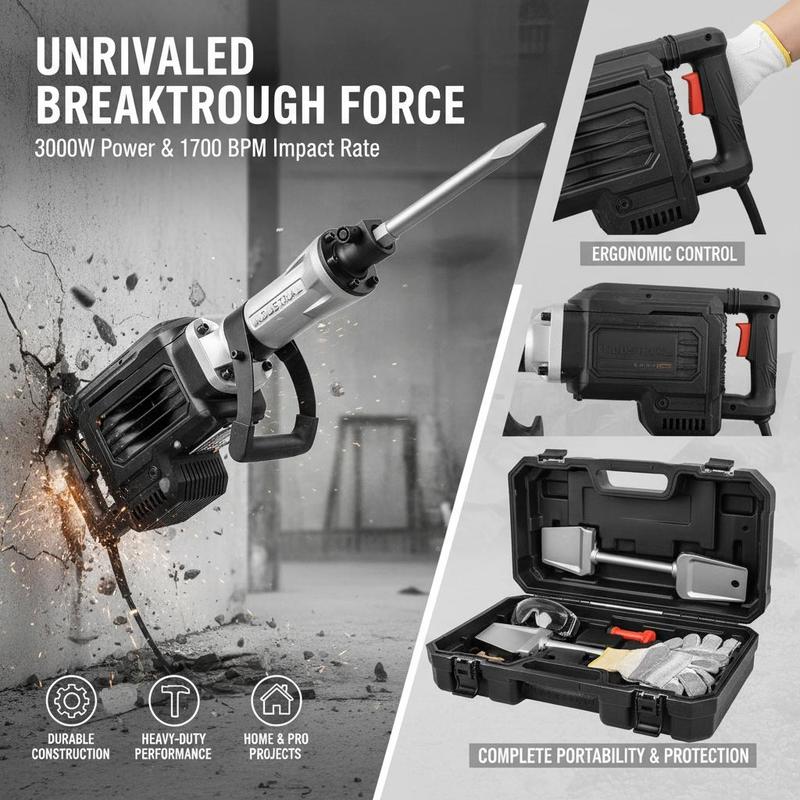 Concrete Breaker 3000W For Fou - Power Tools Jack Hammer recensione e prezzo