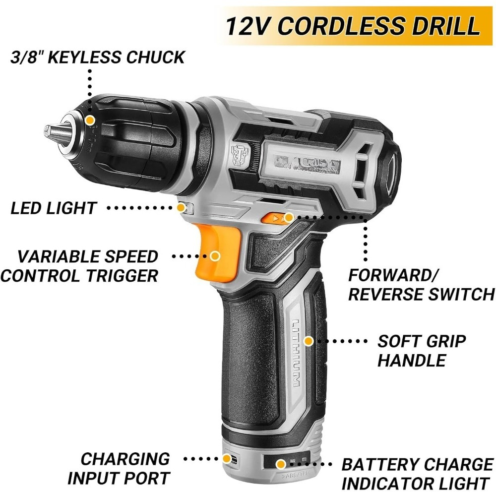 US Shipping Tool Kit Box Drill - Combo Power Tools recensione e prezzo