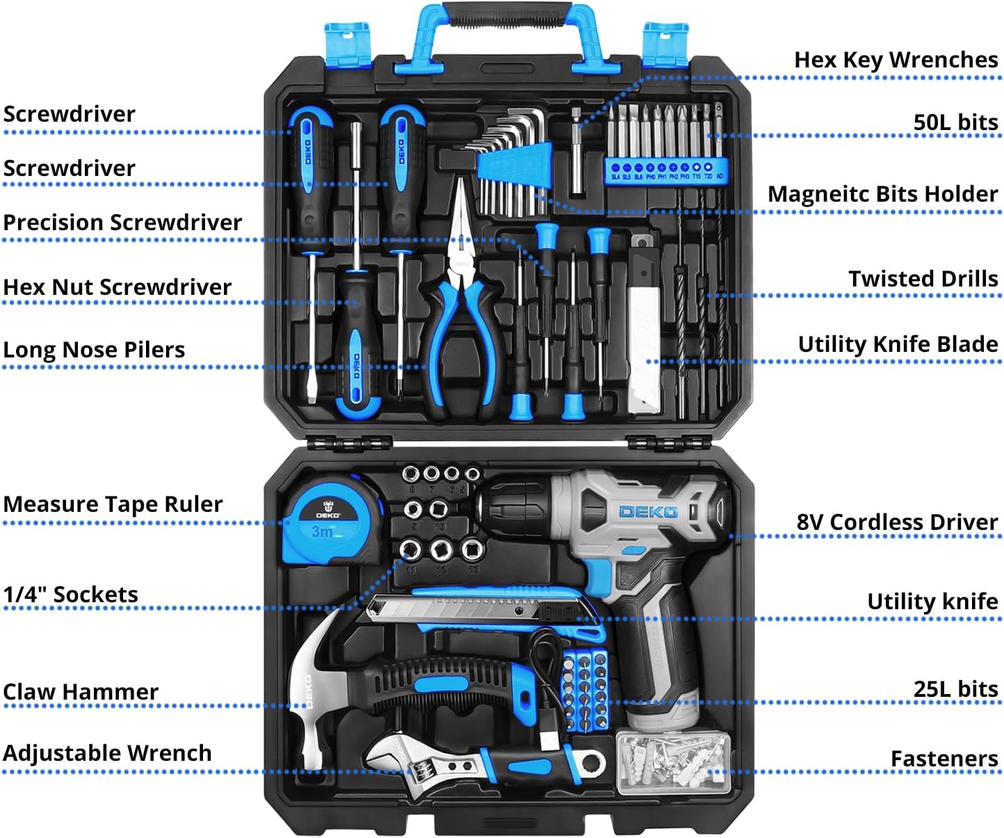 DEKO Drill Set: Tool Set with  - Combo Power Tools recensione e prezzo